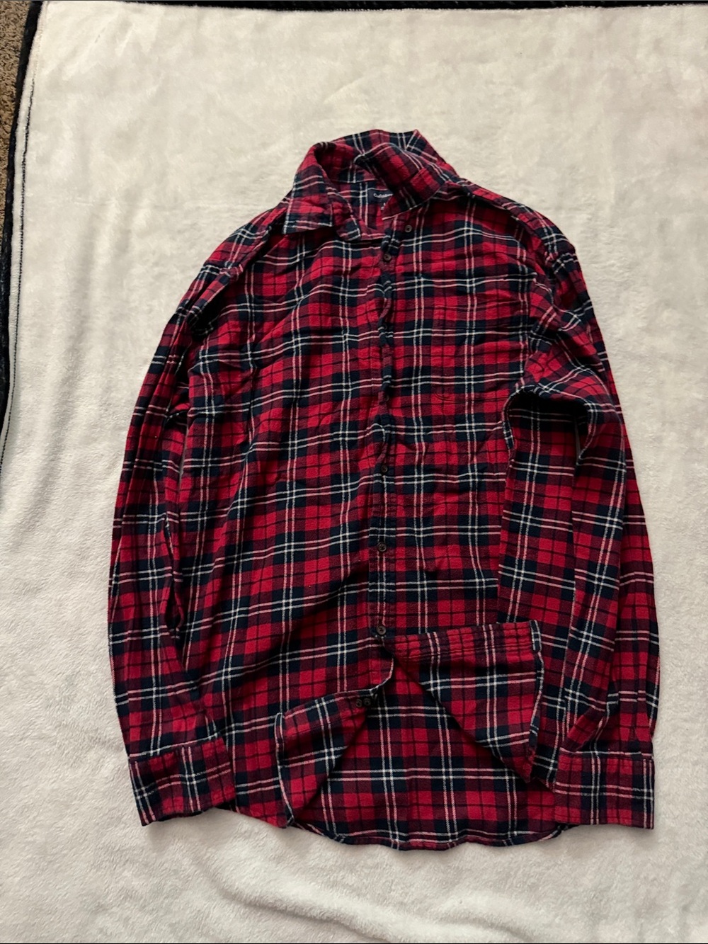 croft & barrow Red and Black Plaid Button-Down Shirt